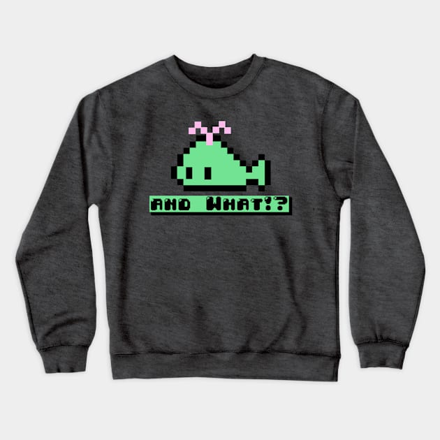 Cute Pixel Whale - And What!? Crewneck Sweatshirt by KO'd Tako